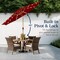 Best Choice Products 10ft Solar LED Lighted Outdoor Woodgrain Pattern Steel Market Patio Umbrella
